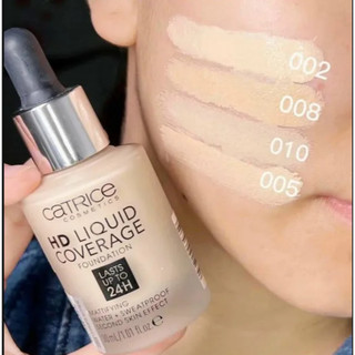 Kem Nền CATRICE HD Liquid Coverage 24H Mỏng Nhẹ Che Khuyết Điểm 002 005 010 020 030 - Bebeau
