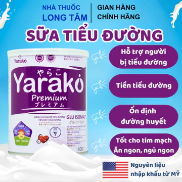 Sữa Tiểu Đường YARAKO GLU ISOMALT Cho Người Tiểu Đường Và Tiền Đái Tháo Đường,Ổn định đường huyết