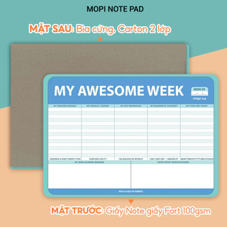 Sổ kế hoạch hàng tuần Mopi, kết hợp làm lót chuột văn phòng, sổ ghi chú 60 trang giấy 100gsm