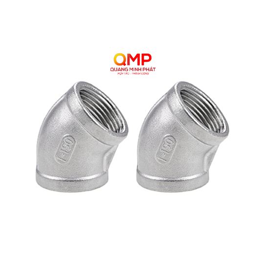 Co Lơi 45 độ, Co ren inox 304 45 độ DN8-DN32 Phi 13/17/21/27/34/42 ...