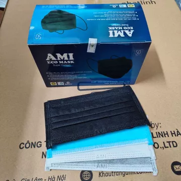Khẩu trang than hoạt tính màu đen (Hàng chính hãng - Hộp 50 cái)