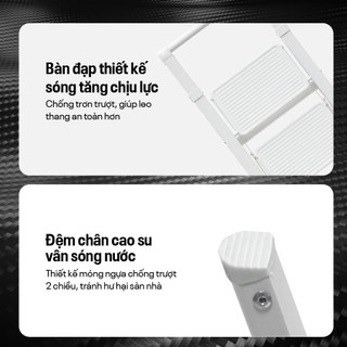 Thang ghế gấp gọn FUJIHOME SL105W bản to 5 bậc tiện lợi - Chất liệu thép carbon - Công nghệ đúc mờ - Chống bám bụi bẩn