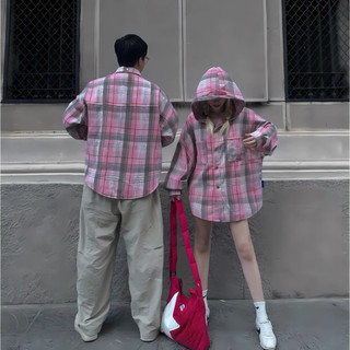 Áo kẻ sơ mi nam nữ thời trang flanel chất vải cotton dạ dày dặn phom rộng