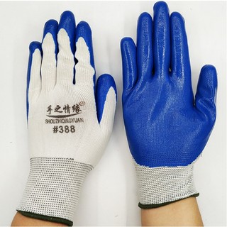 TÚI 12 ĐÔI găng tay phủ PU #388, găng tay lao động, găng tay 388 màu đỏ đen