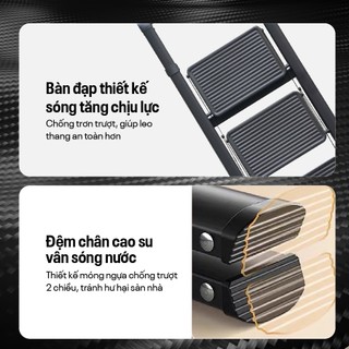 Thang ghế gấp gọn FUJIHOME SL105B bản to 5 bậc tiện lợi - Công nghệ đúc mờ - Chống thấm nước - Gấp gọn thông minh