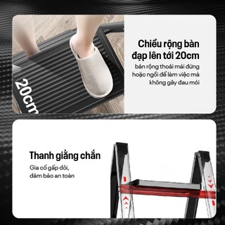 Thang ghế gấp gọn FUJIHOME SL105B bản to 5 bậc tiện lợi - Công nghệ đúc mờ - Chống thấm nước - Gấp gọn thông minh