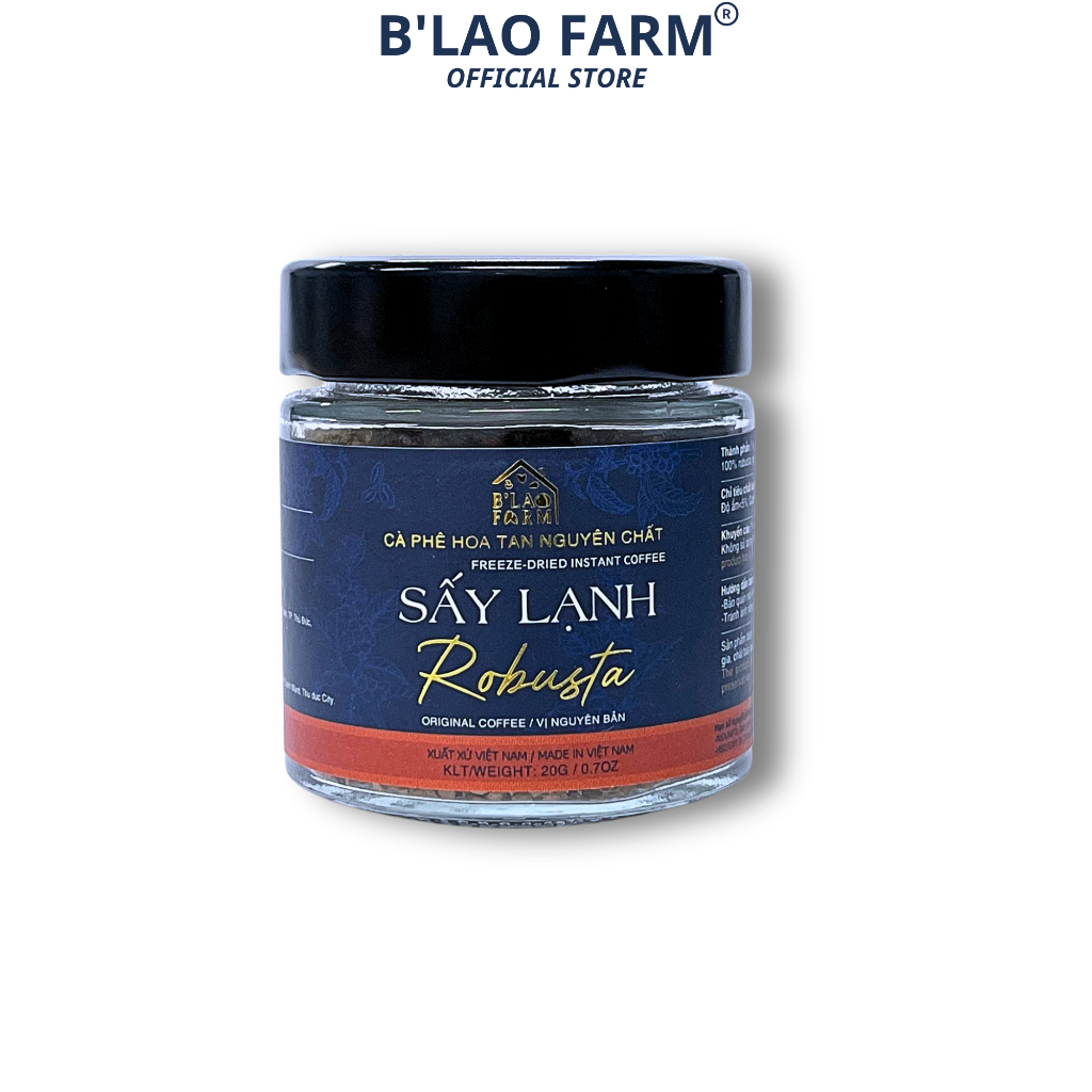 Ảnh Cà Phê ROBUSTA Hòa Tan Sấy Lạnh B'LAO FARM 100% cà phê nguyên chất vị đắng đậm 3