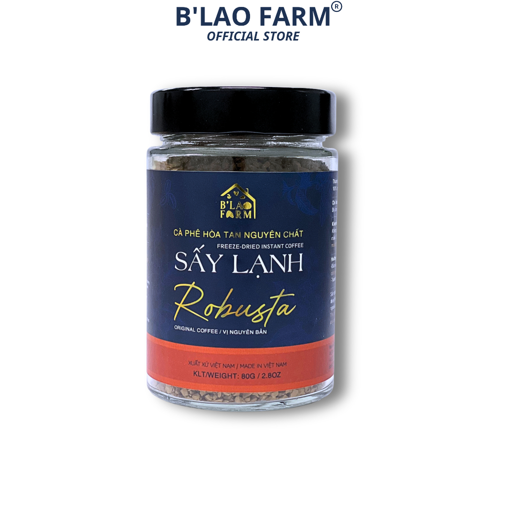 Ảnh Cà Phê ROBUSTA Hòa Tan Sấy Lạnh B'LAO FARM 100% cà phê nguyên chất vị đắng đậm 4