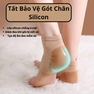 Tất Bảo Vệ Gót Chân Silicon Tấm Thị Gồm Lớp Vải Đệm Và Silicon, Vớ Silicon Ngăn Ngừa Nứt Nẻ Gót Chân