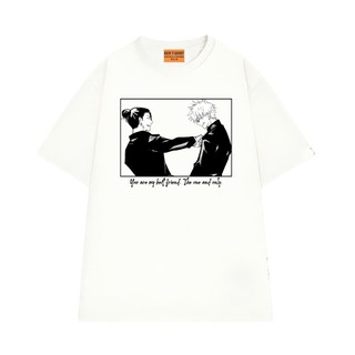 Áo Thun Anime Jujutsu Kaisen NGỐ TEE Tình Bạn Giữa Gojo Satoru và Geto Suguru Vải Cotton Thoáng Mát