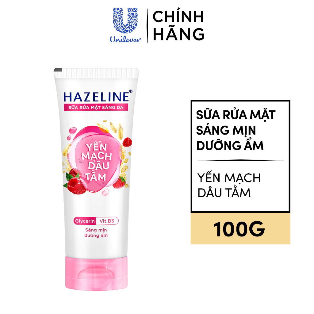 Sữa rửa mặt Hazeline Chiết Xuất Thiên Nhiên 100g | Nghệ | Tràm Trà | Yến Mạch