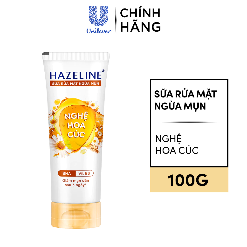 Sữa rửa mặt Hazeline Chiết Xuất Thiên Nhiên 100g | Nghệ | Tràm Trà | Yến Mạch