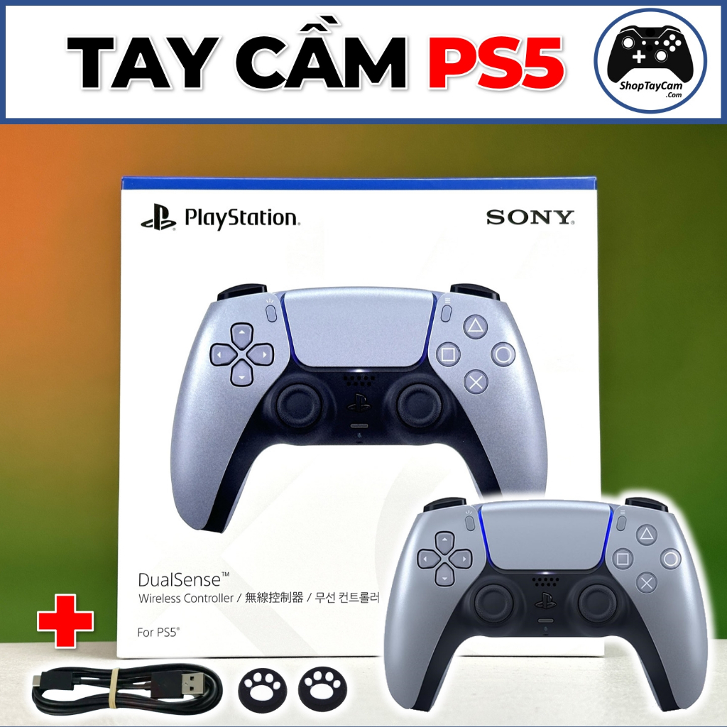 Tay Cầm PS5 DualSense Chính Hãng - Màu Xám Sterling Silver Mới 2025 Kèm ...