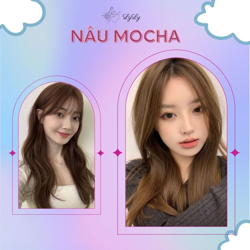 Thuốc nhuộm tóc màu NÂU MOCHA, thuốc nhuộm tóc không cần tẩy, kem nhuộm tóc tại nhà cao cấp tiện lợi COLORKING