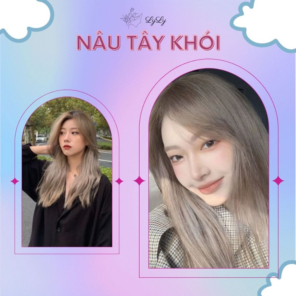 Thuốc nhuộm tóc màu NÂU TÂY KHÓI, thuốc nhuộm tóc cao cấp, kem nhuộm tóc tại nhà tiện lợi COLORKING
