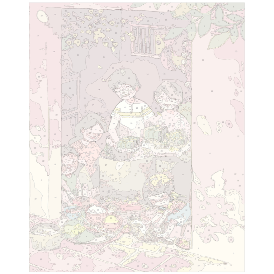 Tranh Số Hóa Tự Tô Màu Theo Số Tết Cổ Truyền Gia Đình COCI Decor Làm Quà Tặng Handmade VC4008