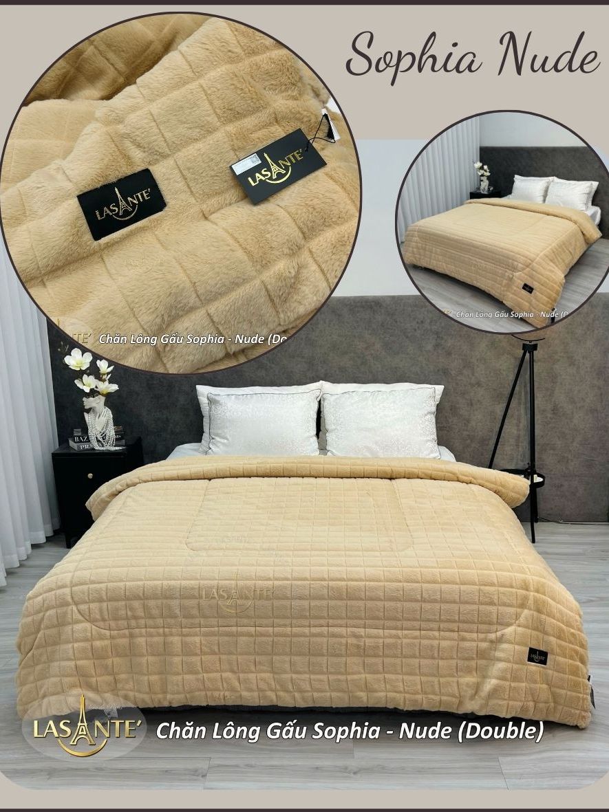 Ảnh Chăn lông tuyết gấu mùa đông đại hàn Double 5Kg Lasante ấm áp 2m1*2m4 3