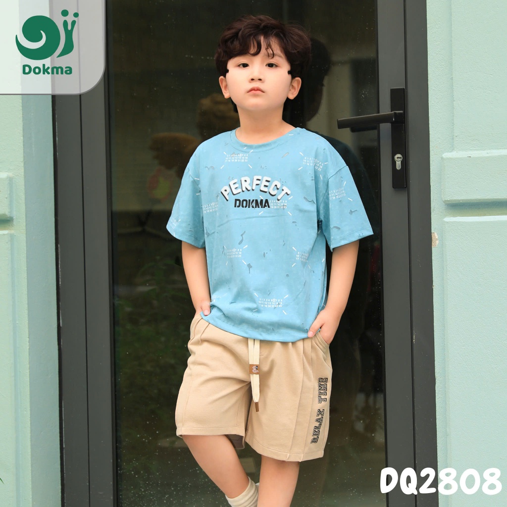 (12-22kg, 3-7Y) Quần Cộc Dokma, Quần Đùi Cotton, Da Cá Bé Trai DQ2025 DQ2808