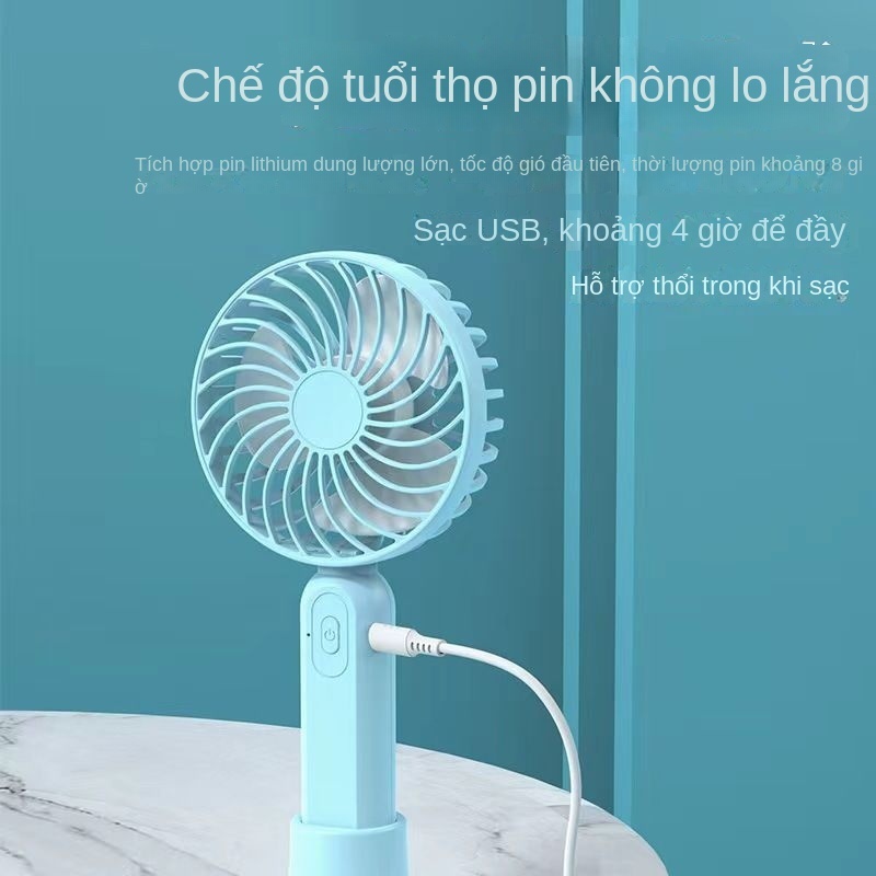 Quạt cầm tay tích điện dung lượng pin khủng 10.000 mAh cao nhất trên thị trường, quạt mini 5 tốc độ gió linh hoạt