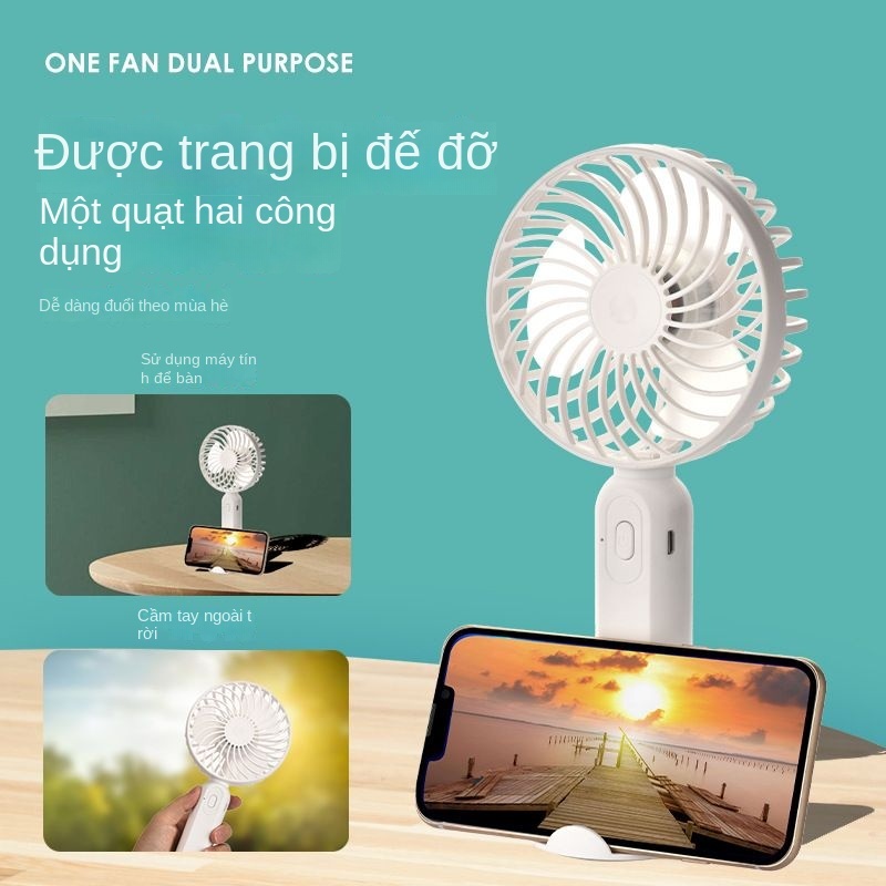 Quạt Mini Cầm Tay, Quạt Led Mini Công Suất Cao, Quạt Mini Tích Điện Tiện Lợi Nhiều Màu Sắc