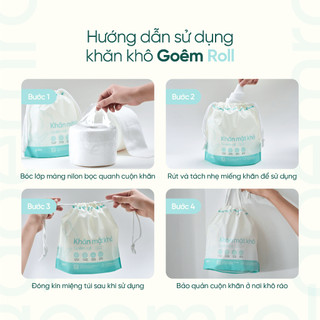 Khăn mặt khô cao cấp siêu mềm đa năng Goêm Roll Cuộn 70 miếng