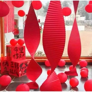 Dải giấy rộng 30cm cao 4m làm dải sóng đỏ trang trí tết