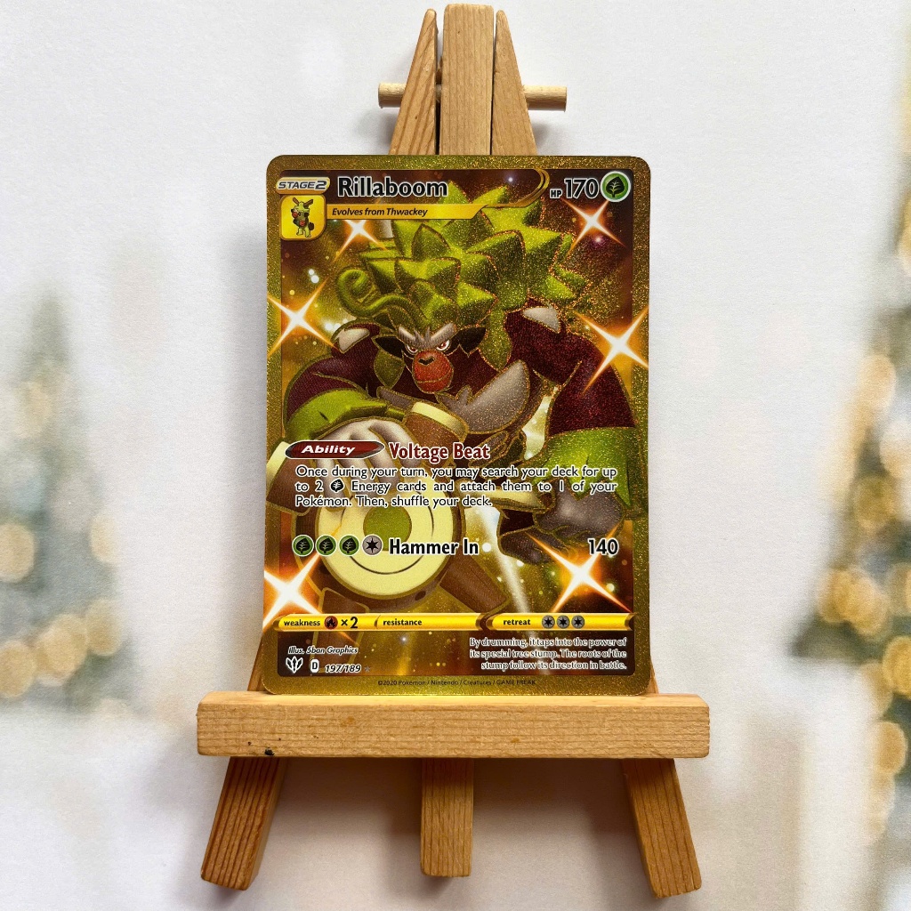 Th hnh Pokemon Rillaboom 197/189 - L bi l Darkness Ablaze Secret Rare  ting Anh | Shopee Vit Nam