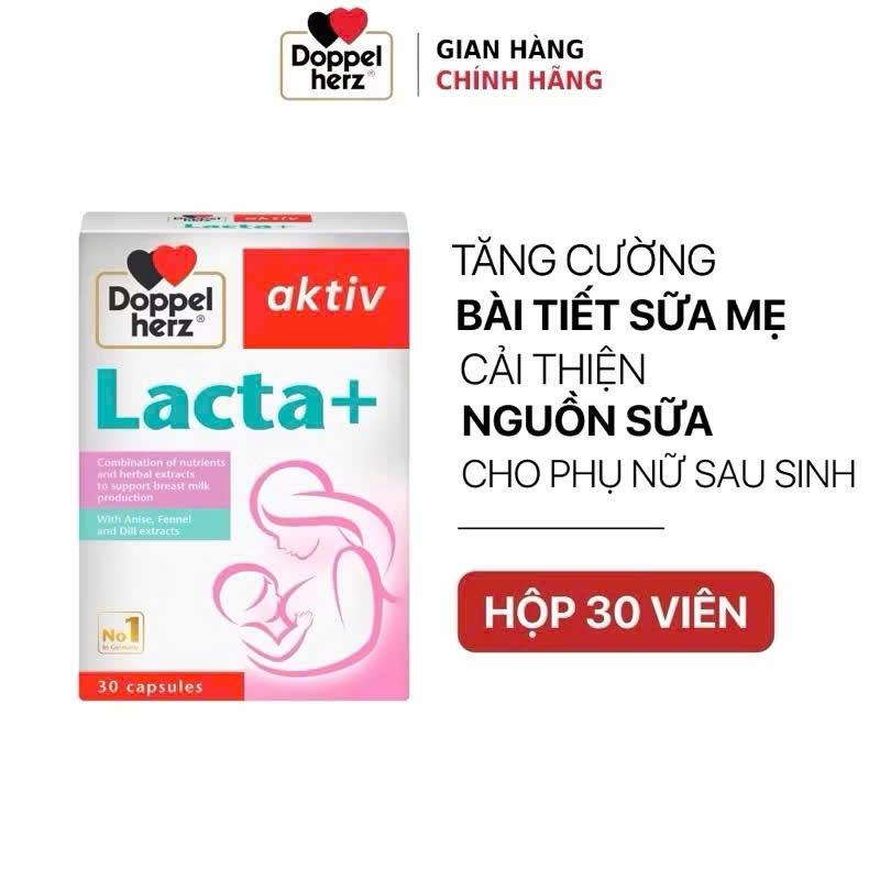 Lợi sữa Doppelherz Aktiv Lacta+ hỗ trợ cải thiện nguồn sữa mẹ sau sinh ...