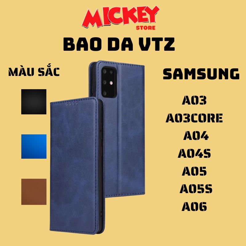 Bao da Samsung a03 a03s a04 a04s a05 a05s a06 có khay đựng thẻ ATM