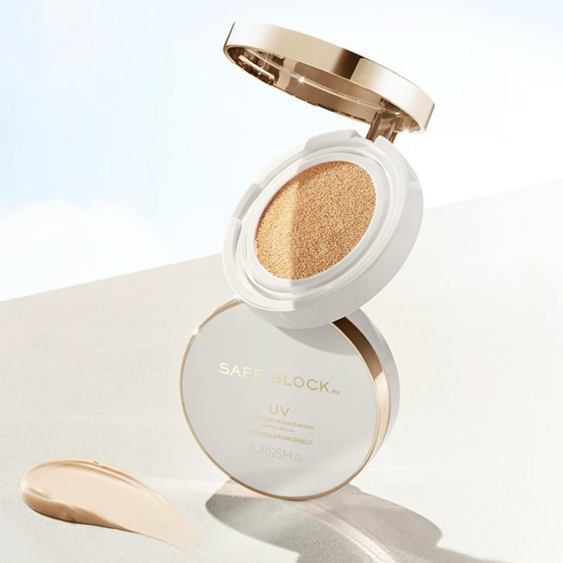 PHẤN NƯỚC NÂNG TONE CHỐNG NẮNG MISSHA SAFE BLOCK RX COVER TONE UP SPF50+ PA++++, 14g