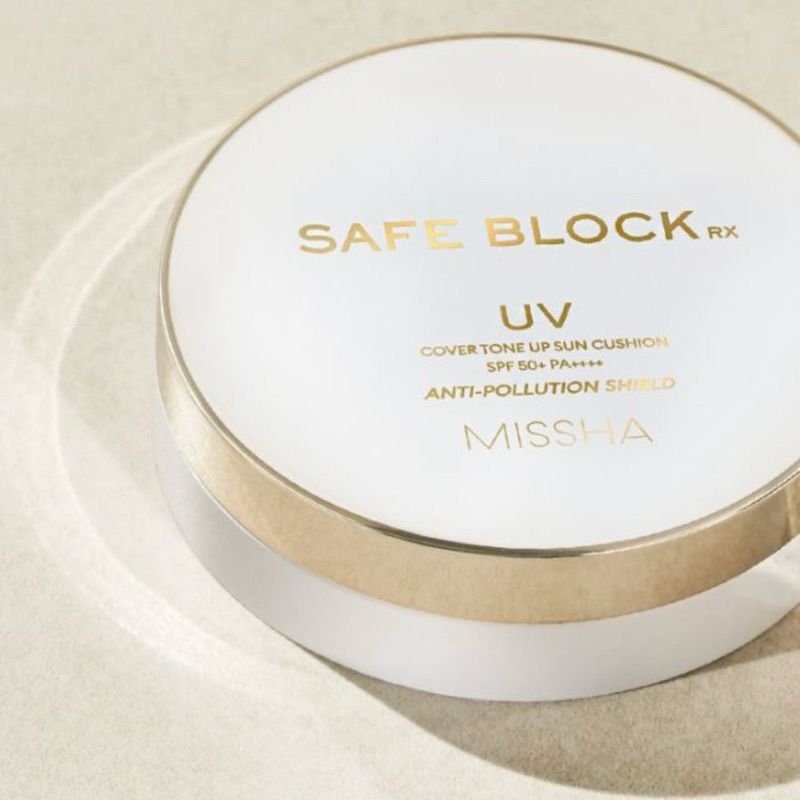 PHẤN NƯỚC NÂNG TONE CHỐNG NẮNG MISSHA SAFE BLOCK RX COVER TONE UP SPF50+ PA++++, 14g