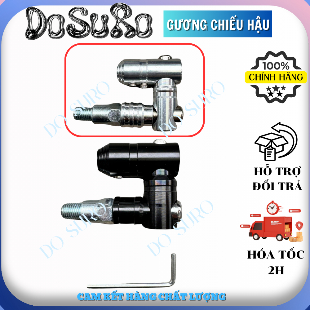 1 Cặp Trái Phải Gương chiếu hậu xoay 360 độ CHO TẤT CẢ DÒNG XE HONDA,kèm chân kính xoay Đen/Bạc