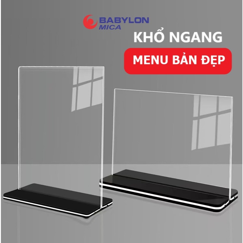Menu Mica A4 Ngang-Dọc, Bảng Mica Để Bàn A5, A6 Trong Suốt, Bản Loại ...