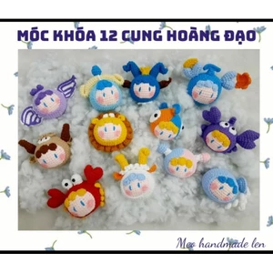 Móc khóa 12 cung hoàng đạo - handmade len - crochet - amigurumi (có chuông)