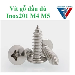 50 cái M4,M5 Vít gỗ đầu dù inox201 M4,M5