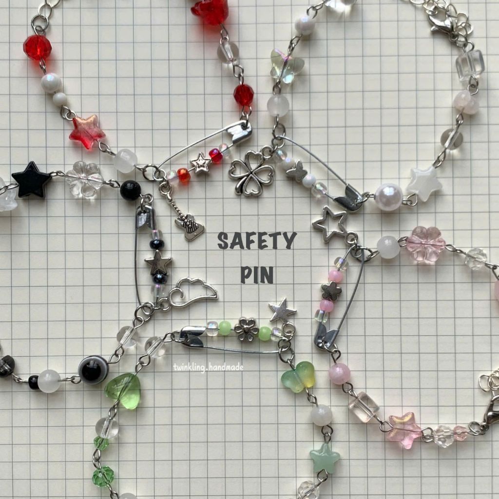 [SAFETY PIN] Vòng tay safety pin handmade, ghim băng an toàn | Shopee ...