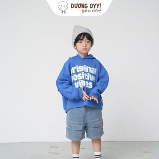Áo hoodie nỉ trẻ em POSITIVE VIBE size 12-38kg style Hàn Quốc | Dương Oyy 011224198