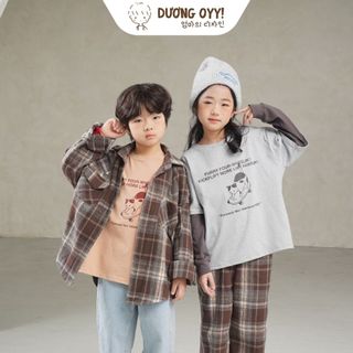 Áo thun trẻ em dài tay MÈO TRƯỢT VÁN size 12-38kg style Hàn Quốc | Dương Oyy 011123166