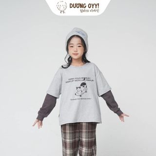 Áo thun trẻ em dài tay MÈO TRƯỢT VÁN size 12-38kg style Hàn Quốc | Dương Oyy 011123166