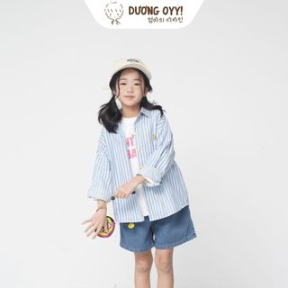 Áo sơ mi kẻ cotton bé trai dài tay SMILE size 12-38KG style Hàn Quốc  | Dương Oyy 011224196
