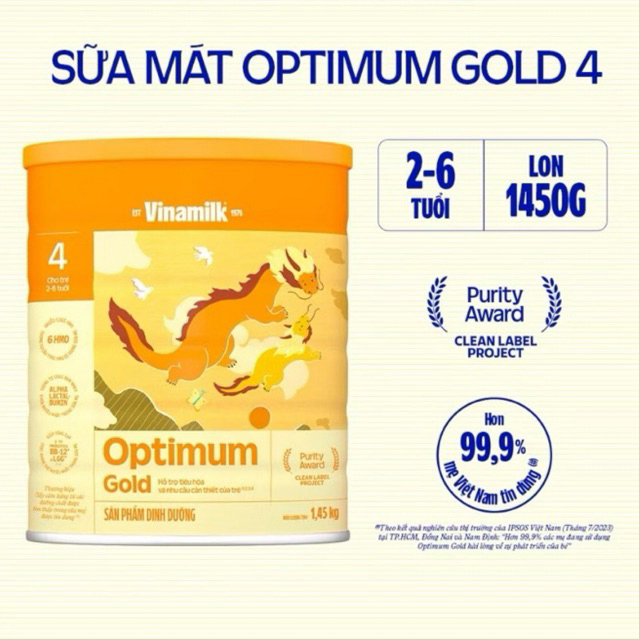 Sữa Bột Vinamilk Optimum Gold Số 4 - Lon 1.4kg