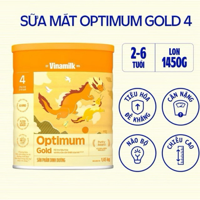 Sữa Bột Vinamilk Optimum Gold Số 4 - Lon 1.4kg