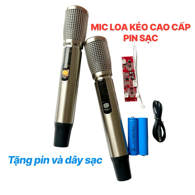 Micro loa kéo cao cấp KS222 màu trắng bạc, hợp kim toàn phần, hát nhẹ ...