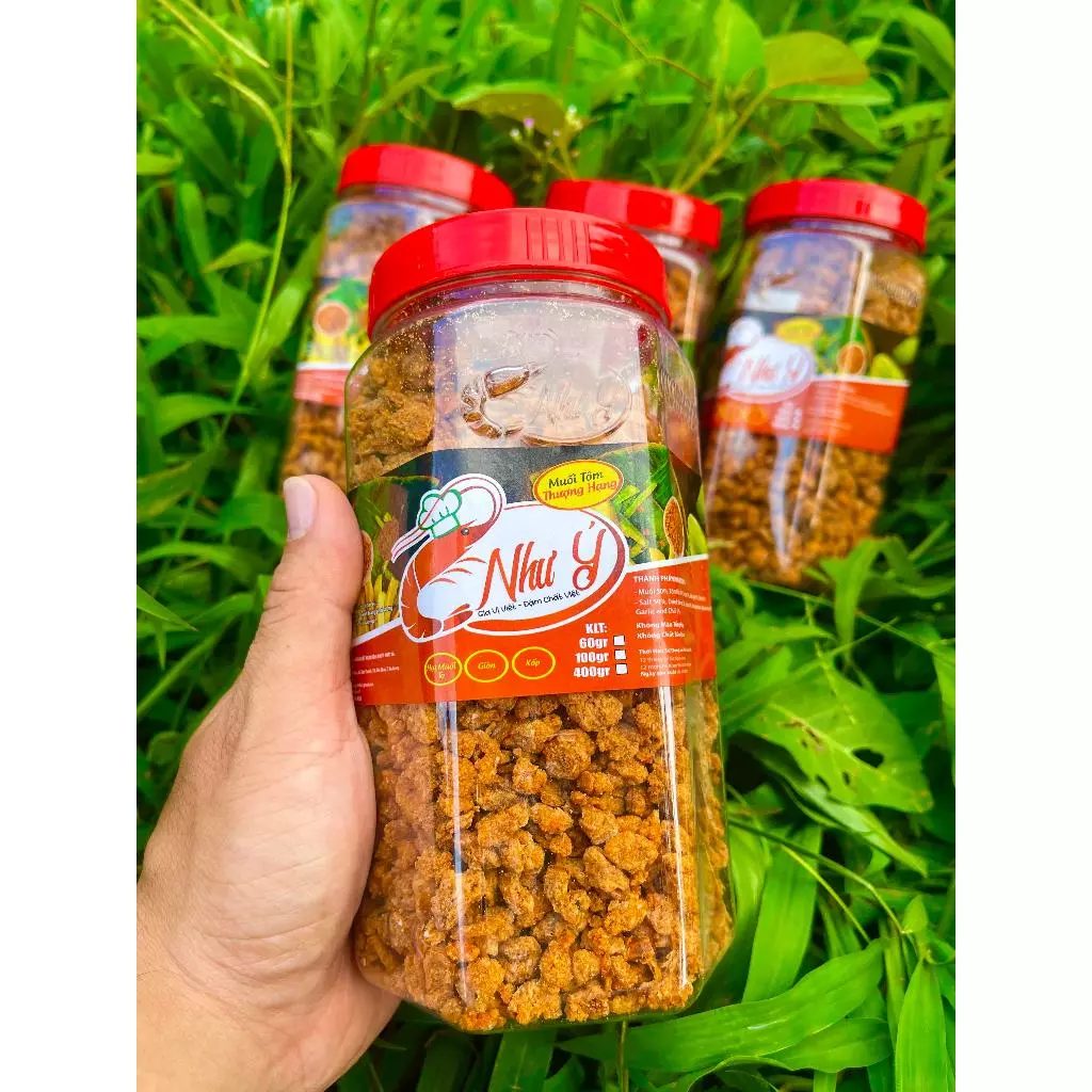 Muối Tôm Như Ý Chính Hãng ( Loại Cay Ngon ) 400gr Hủ Lớn Gia Vị - Khui Muối Trúng Vàng Vận May Ngập