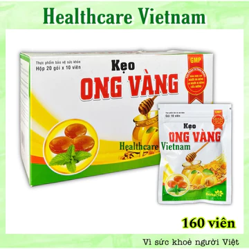 Nguyên Hộp 160 Viên Kẹo Ngậm Ho Ong Vàng Giảm Ho, Đau Rát Họng, Khản Tiếng