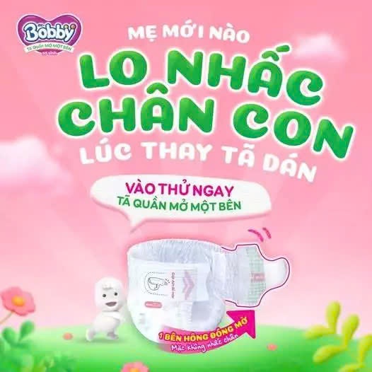 [MẪU MỚI NHẤT] Tã/bỉm quần Mở Một Bên Bobby Đầu Tiên Trên Thế Giới đủ size