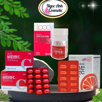 [Yuhan] Viên uống vitamin E 1000IU hộp 60 viên - Vitamin C 1000mg hộp 100 viên- Vitamin C Eundan 120 viên