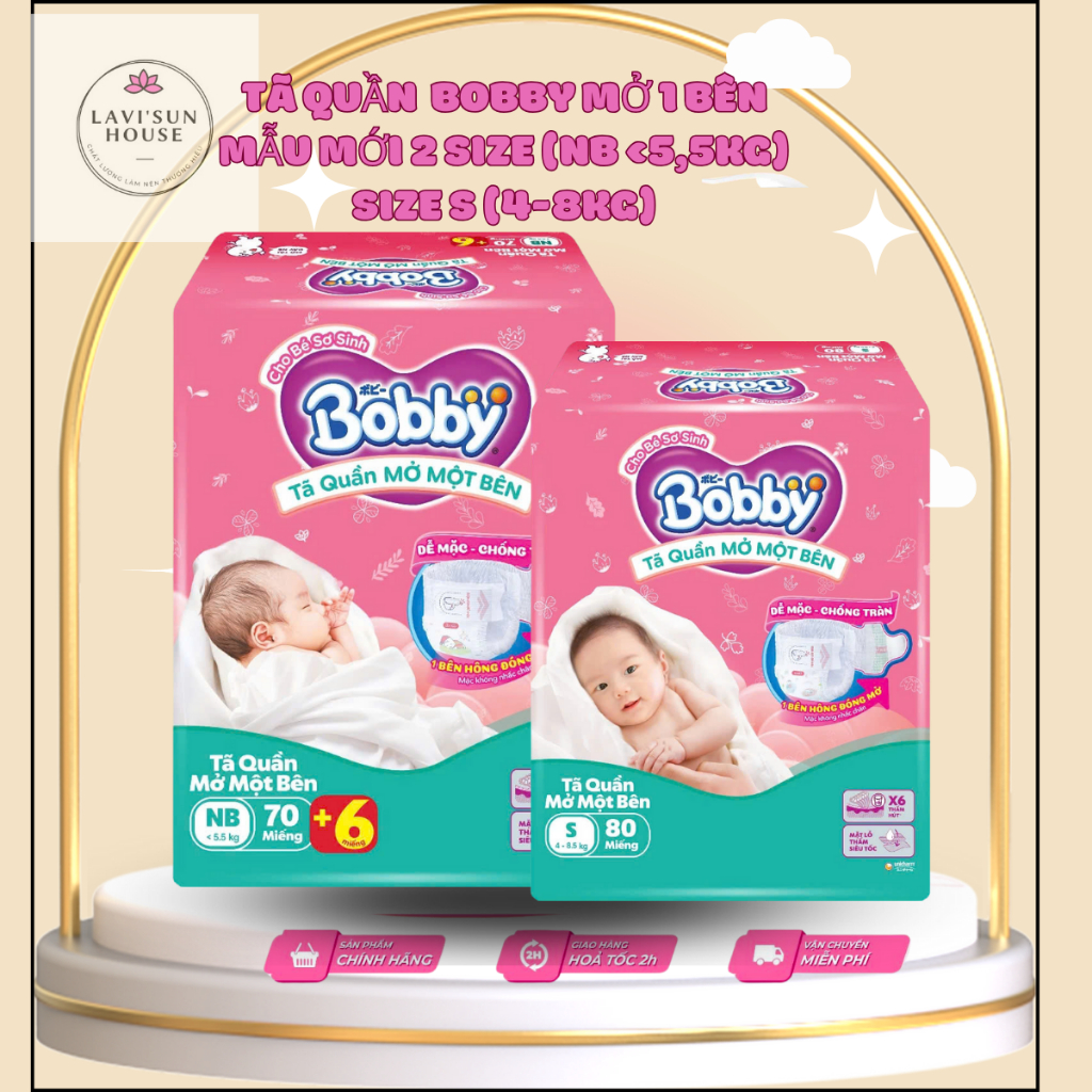 [MẪU MỚI NHẤT] Tã/bỉm quần Mở Một Bên Bobby Đầu Tiên Trên Thế Giới đủ size