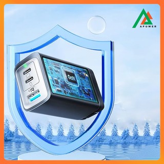 Củ Sạc Nhanh 65W 3 Cổng Type-C + USB Hỗ Trợ PD PPS QC