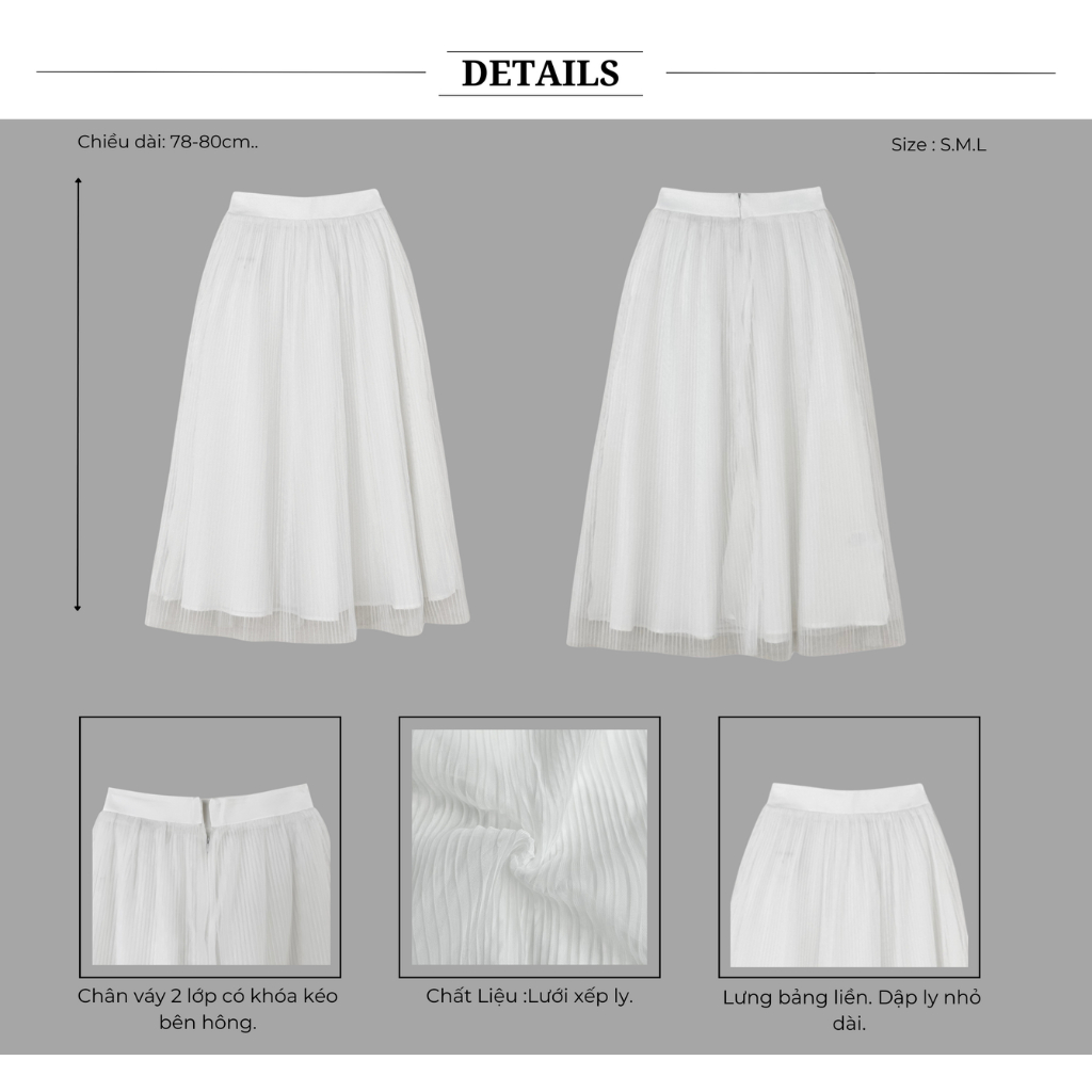 Ảnh BBSTORE’S Chân Váy Xếp Ly Sang Trọng Đi Làm Dự Tiệc - V1629 3